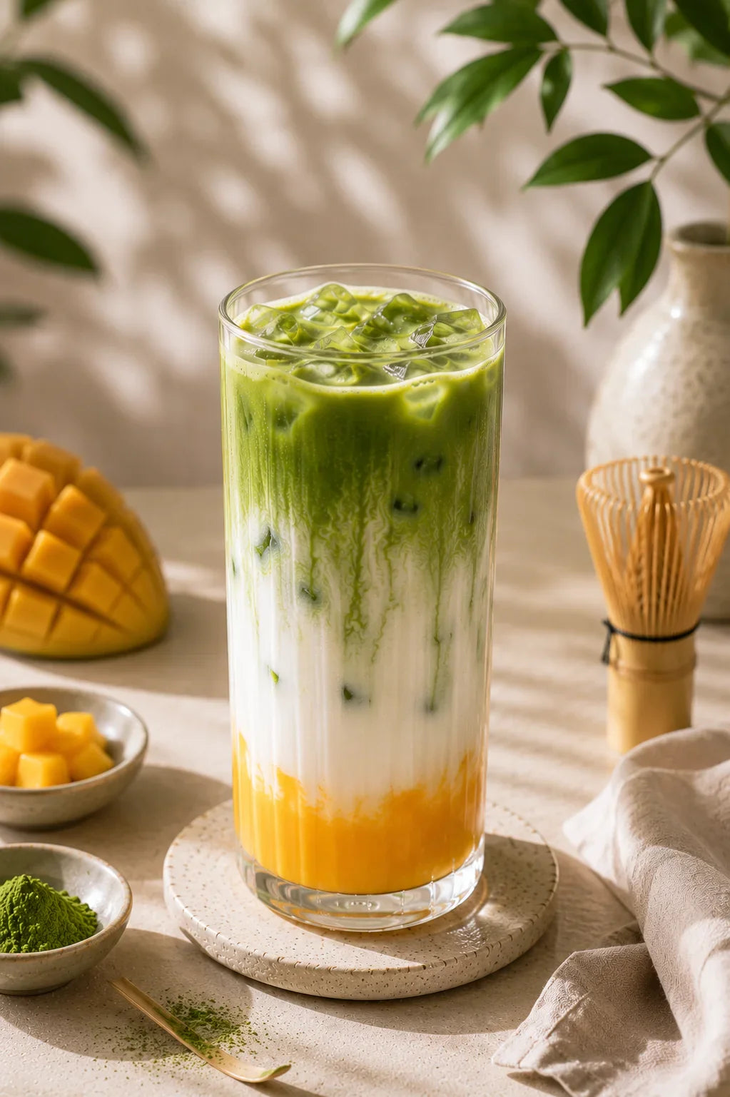 Iced Mango Matcha Latte